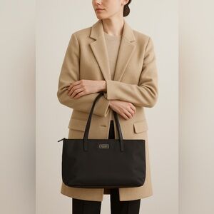 Kate Spade Hayden Black Nylon Top Zip Tote Bag Purse WKRU6537